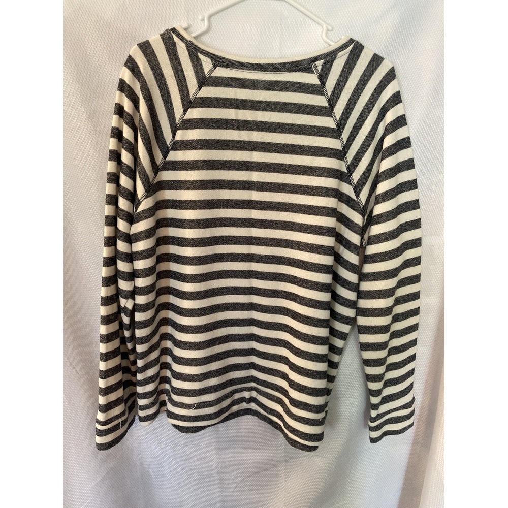 Company Ellen Tracy Sweatshirt Long Sleeve Gem Front Navy Stripe Size XL - Picture 5 of 5